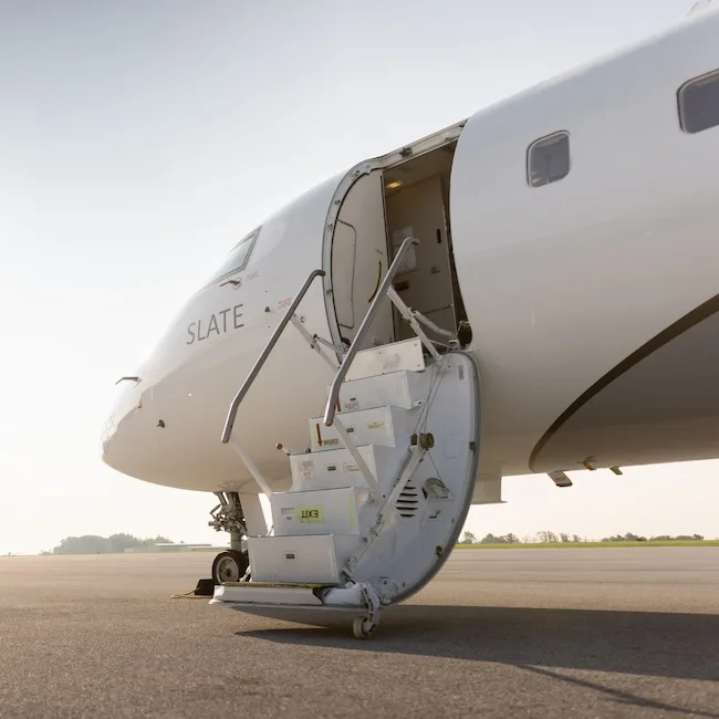 Slate Aviation ChatGPT ad — Seats on Dog-Friendly Private Jets