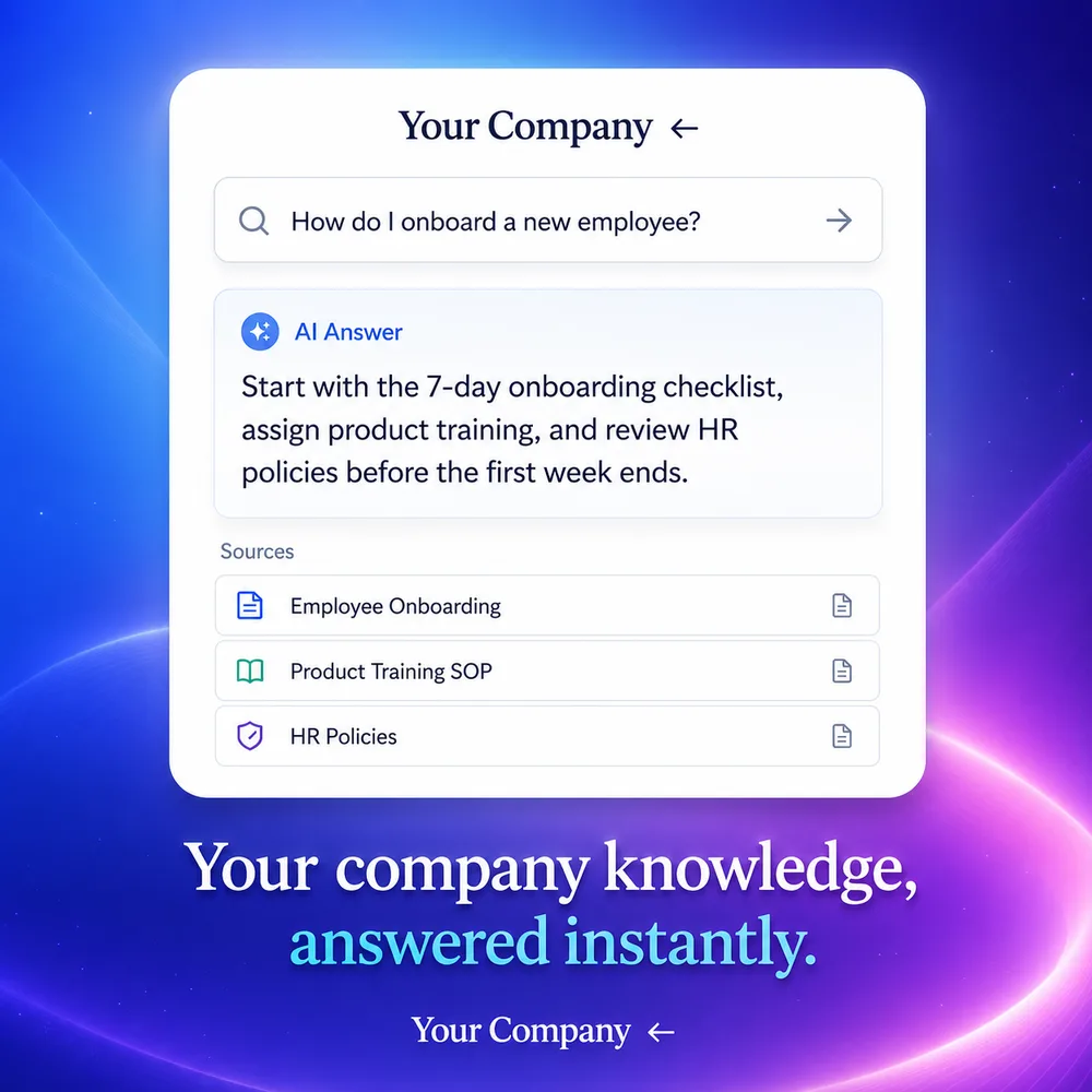 Helpjuice, Inc. ChatGPT ad — Company Knowledge, Now Searchable by AI