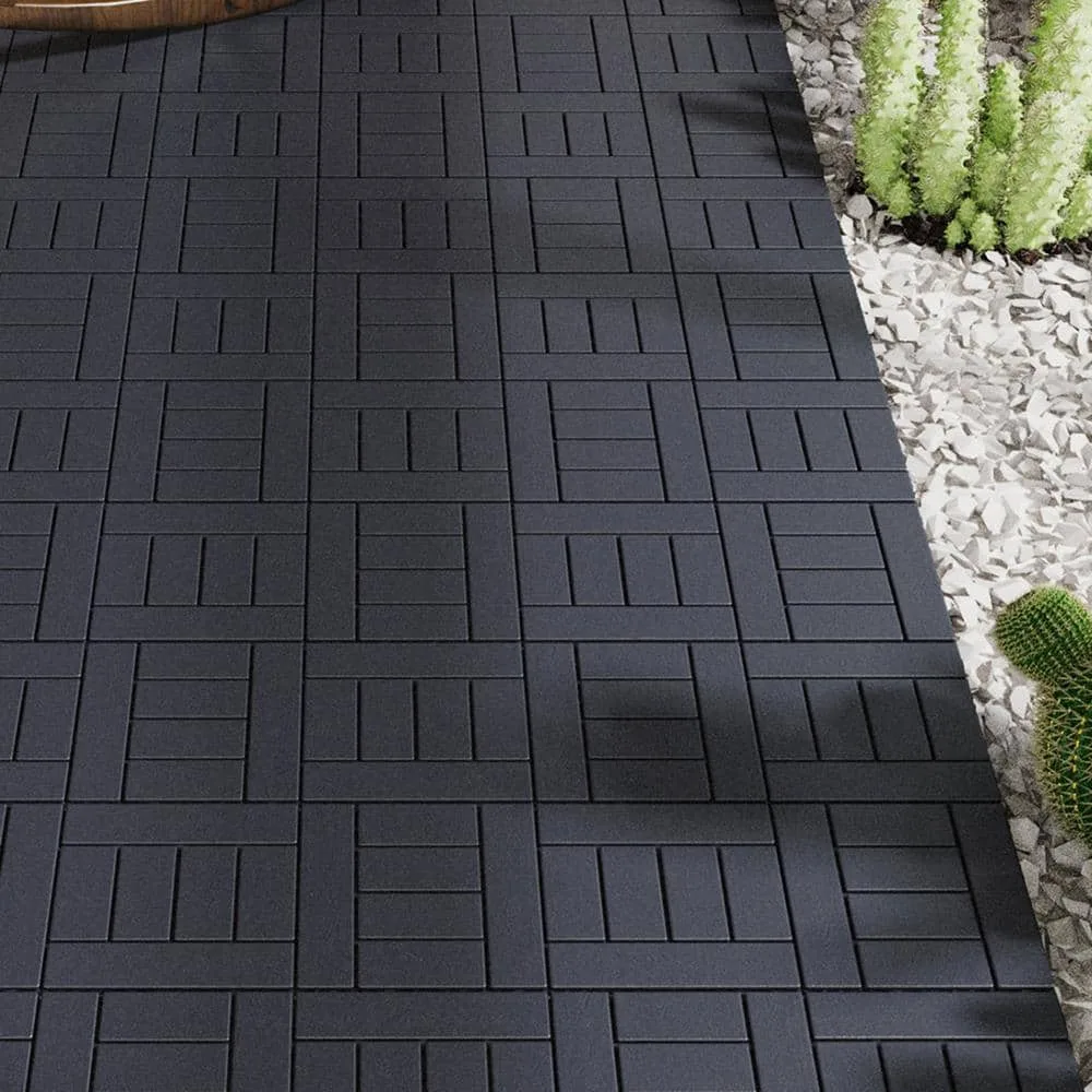 Home Depot ChatGPT ad — Tunearary 12 in. x 12 in. Dark Gray Outdoor Modular Interlocking Deck Tile Floor Tile, DIY, 44-Pieces