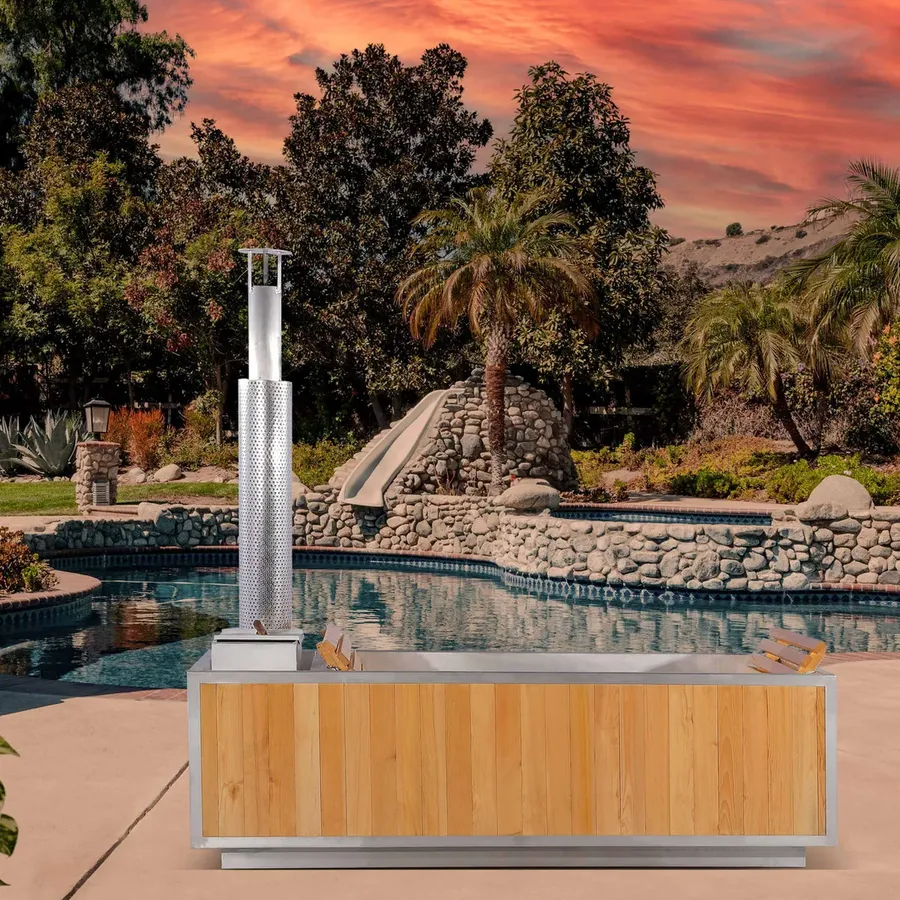 SaunaOnes ChatGPT ad — SAUNAONES® Outdoor Red Cedar Wooden Hot Tub - No