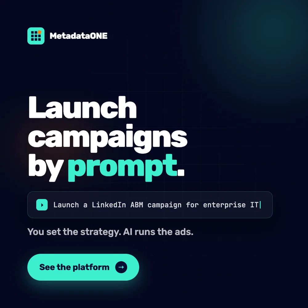 Metadata Inc ChatGPT ad — Launch Campaigns by Prompt
