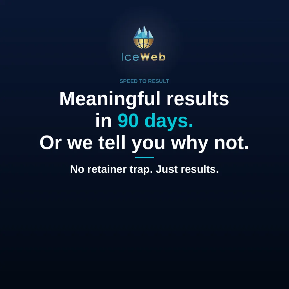 IceWeb LLC ChatGPT ad — Results in 90 days.