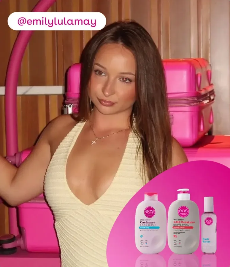 eos Products ChatGPT ad — Emily LulaMay Fragrance Bundle