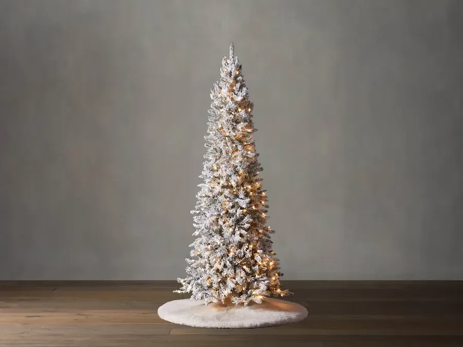 Arhaus ChatGPT ad — Pre-Lit Flocked Faux Spruce