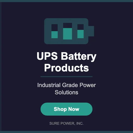 Sure Power, Inc. ChatGPT ad — UPS Batteries & Power Products