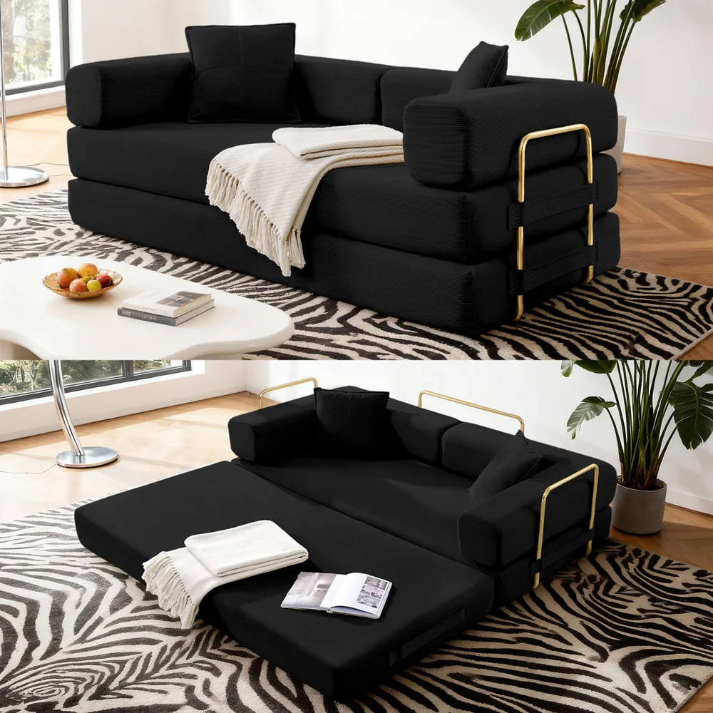 wayfair.com ChatGPT ad — Boneless 4-in-1 Folding Convertible Sleeper Sofa Bed, Folding Floor Mattress Compression Couch Mercer41 Upholstery Color: Black